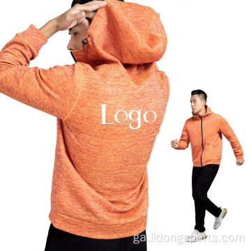 Workout sublimation ardcháilíochta zip suas hoodie